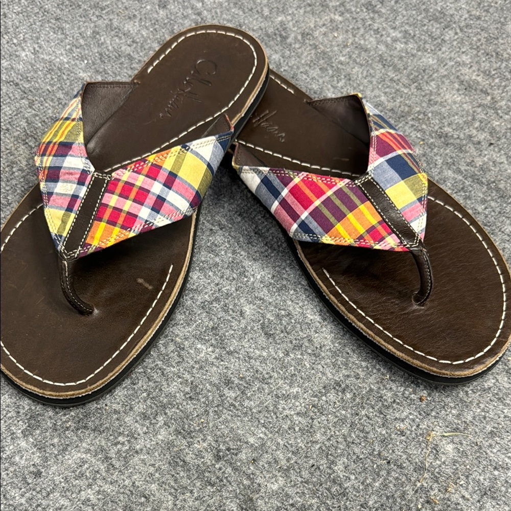 Cole Haan Multicolor Plaid Flip Flops